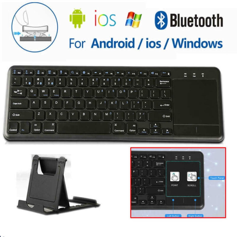 CoastaCloud Wireless Touch TV Keyboard With Built-in Touchpad, HTPC Keyboard  for PC-connected TV, Windows, Android, Chrome OS, Laptop, Tablet - Black -  Walmart.com