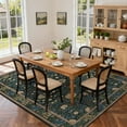 thumbnail image 2 of Lahome Non-Slip Washable 8x10 Area Rug, Boho Floral Vintage Low-Pile Carpet for Living Room Bedroom Dining Room and Office, Soft Indoor Mat in Dark Green/Black, 2 of 8