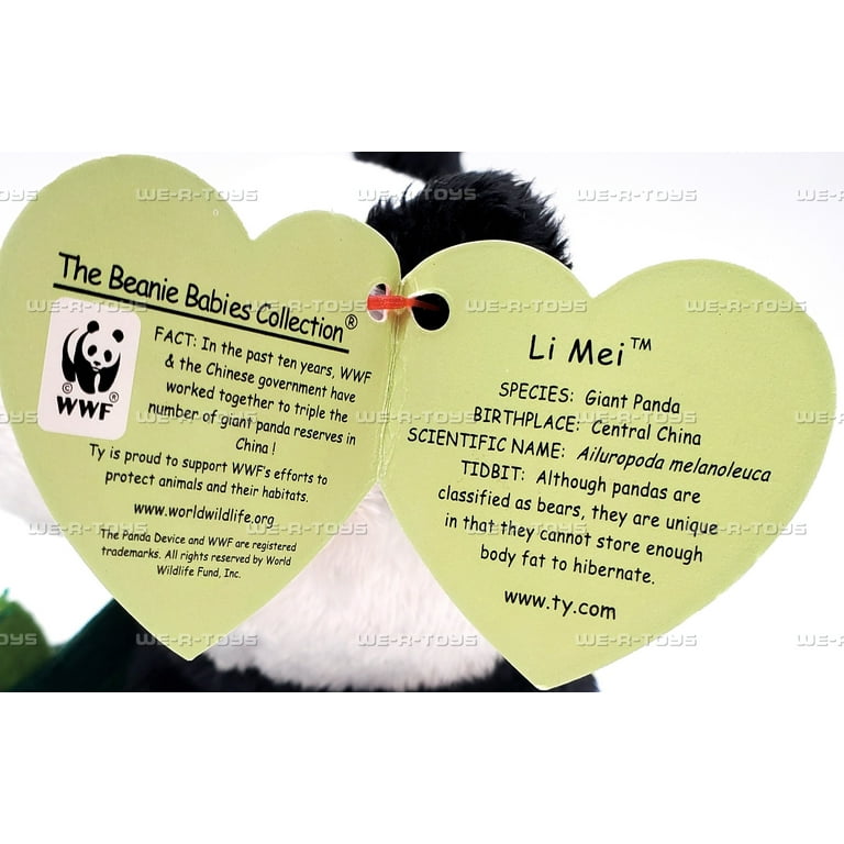Ty Beanie Babies Li Mei the Giant Panda Bear WWF Internet