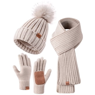 Steve Madden Fringe Scarf and Beanie Set Steve Madden Fringe cable knit Scarf & pom pom Beanie Set  main image 2