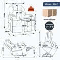 thumbnail image 2 of Leumius Power Lift Recliner Chair,Heavy Duty Recliners with 8-Point Vibration Massage and Lumbar Heating,Oversized Single Sofa with Cup Holder,USB and Type-C Ports,Gray, 2 of 9