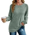 thumbnail image 2 of idosla Women Long Sleeve Shirts Fall Top Casual Pleated Blouse for Women Fashion (Army Green, M), 2 of 9