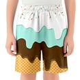 thumbnail image 3 of Gyexs Boys Drippy Shorts Summer Cute Preppy Shorts Youth Ice Cream Shorts Casual Elastic Waist Shorts Outdoor Clothing 2-14Y (White, 5-6 Years), 3 of 4