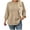 Khaki, variant on SuTry Plus Size Women's Sweatshirt Crew Neck 3/4 Sleeve Quilted Pullover with Curved Hem for Casual Fall Days and Cozy Lounging