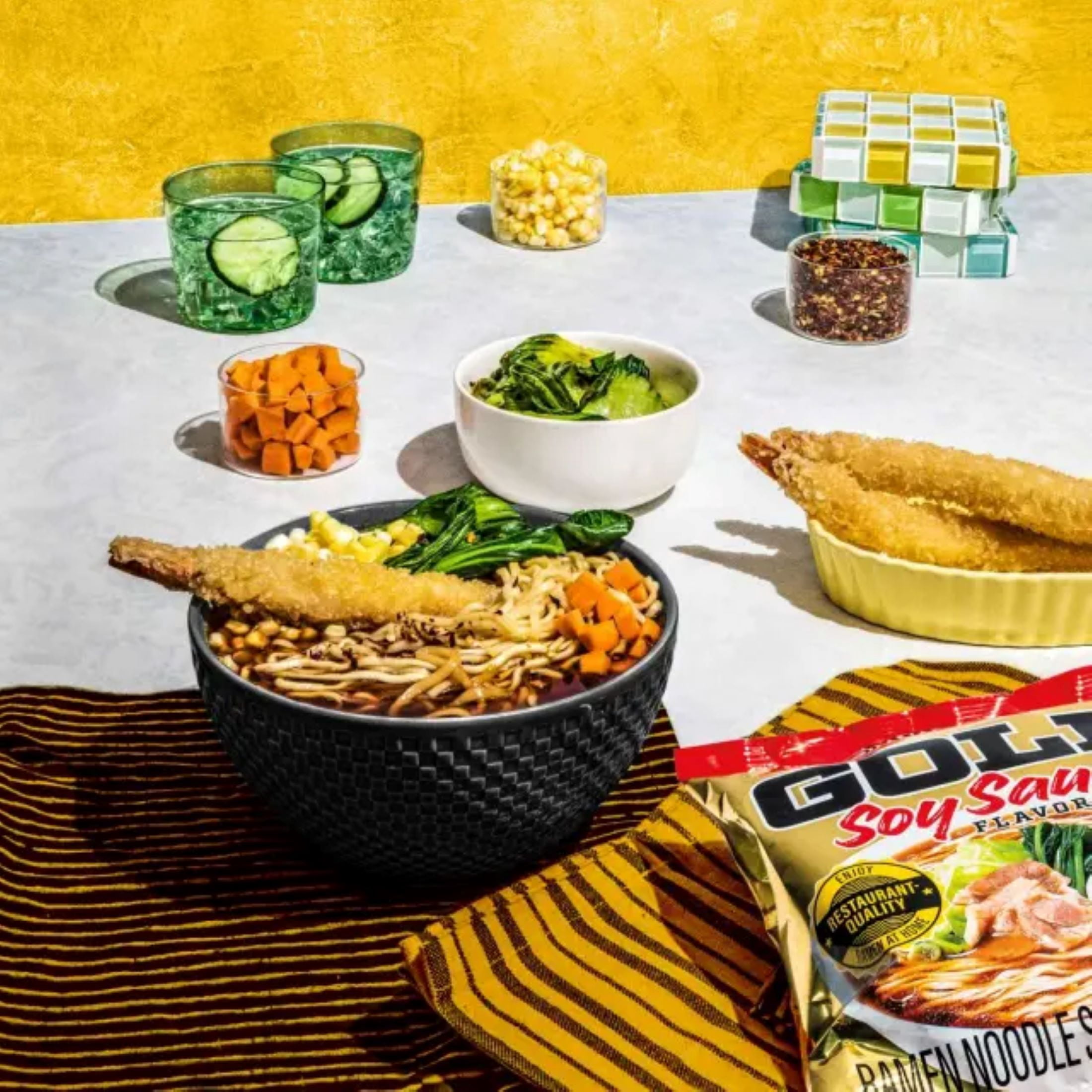 (5 pack) Maruchan GOLD Soy Sauce Flavor Ramen Noodle Soup, Instant Ready-to-Cook Noodles, 3.79 oz