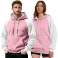 thumbnail image 5 of Wlynlyn Hoodies for Women Fleece Lined Color Block Hooded Sweatshirts Drawstring Warm Casual Long Sleeve Pullover Tops, 5 of 9