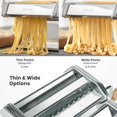 thumbnail image 5 of ISILER - Máquina de pasta 2 en 1 con rodillos y cortador, 9 ajustes de grosor ajustables para pasta, piel de albóndiga, espaguetis, fettuccini, lasaña, 5 of 5