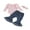 Pink, variant on Newborn Baby Girl Clothes Infant Rib Frill Long Sleeve Romper Flared Pants Headband Set 3pcs Fall Winter Outfits