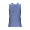 thumbnail image 5 of Htigea Women's V-Neck Tank Top Summer Sleeveless Ribbed Shirts Casual Loose Fit Everyday Undershirt Tees Blue XS, 5 of 5