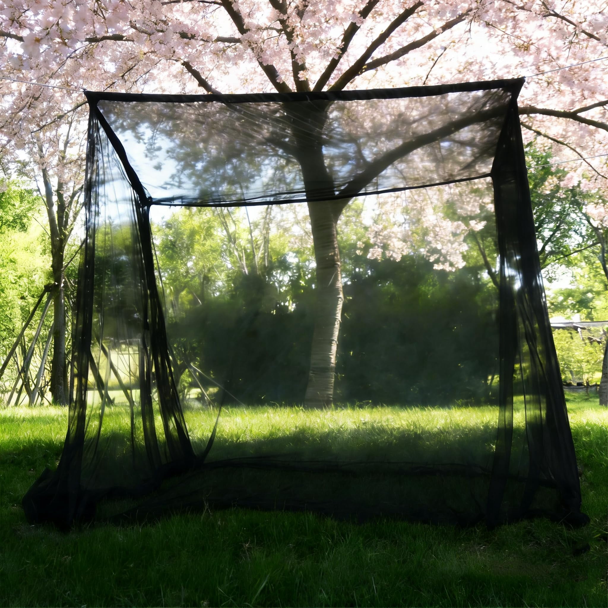 Bed Canopy Curtain Full Queen King Size Mosquito Net Drapes Indoor Outdoor Room Decor White