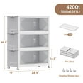 thumbnail image 2 of Broview 420QT Plastic Stackable Storage Bins with Lid, Extra Large Folding Closet Organizers, Storage Drawers with 4x Wheels, Collapsible Cabinets for Closet Clothes Organization, 3Pack White, V60, 2 of 7