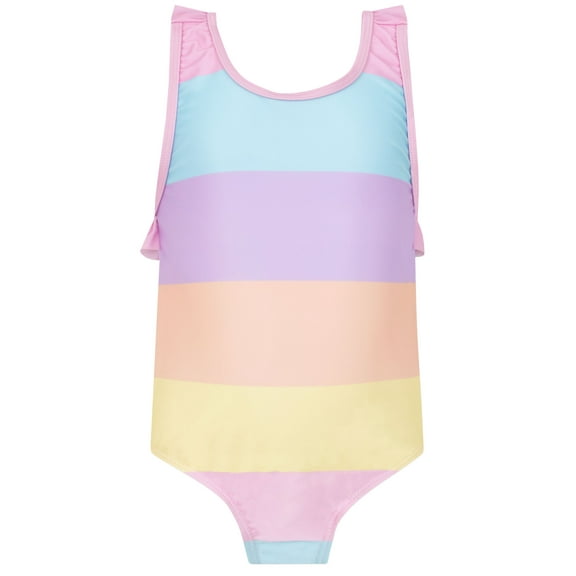 Harry Bear Girls Striped Swim Suit Multicolor Sizes 4-8
