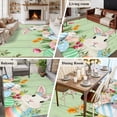 thumbnail image 5 of 5'x7' Area Rugs for Living Room Bedroom, Easter Bunny Washable Rug Carpet Runner Indoor Outdoor, Farmhouse Colorful Eggs Tulip Wood Grain Green Non Slip Floor Mats Area Rug for Kitchen, Nursery, 5 of 8