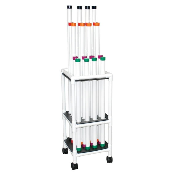 MJM International TRWB-20C Therapy Rehab Weighted Bars Mobile Storage Cart Holds 20 Bars