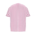 thumbnail image 6 of MELDVDIB Womens Linen Blouse Striped Printed Button-Up Short Sleeve Summer Tops Dressy Casual V-Neck Light Weight Breathable Loose Shirts, 6 of 8