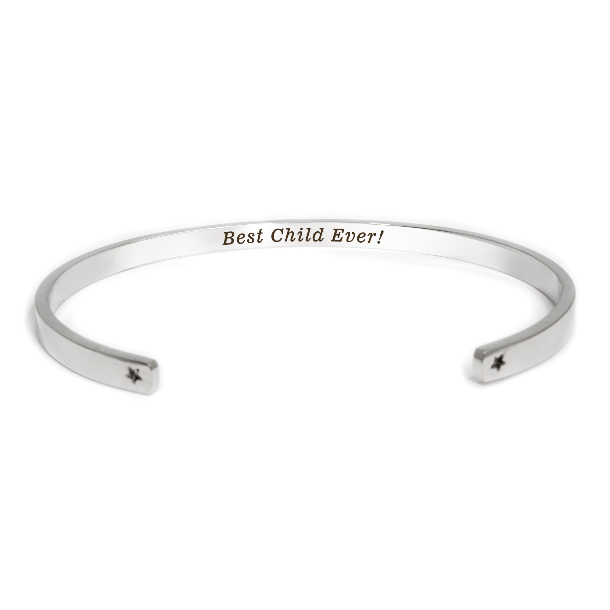 "Best Child Ever" Adjustable Silver Stainless Steel Cuff Bangle Mother's Day Gift Set