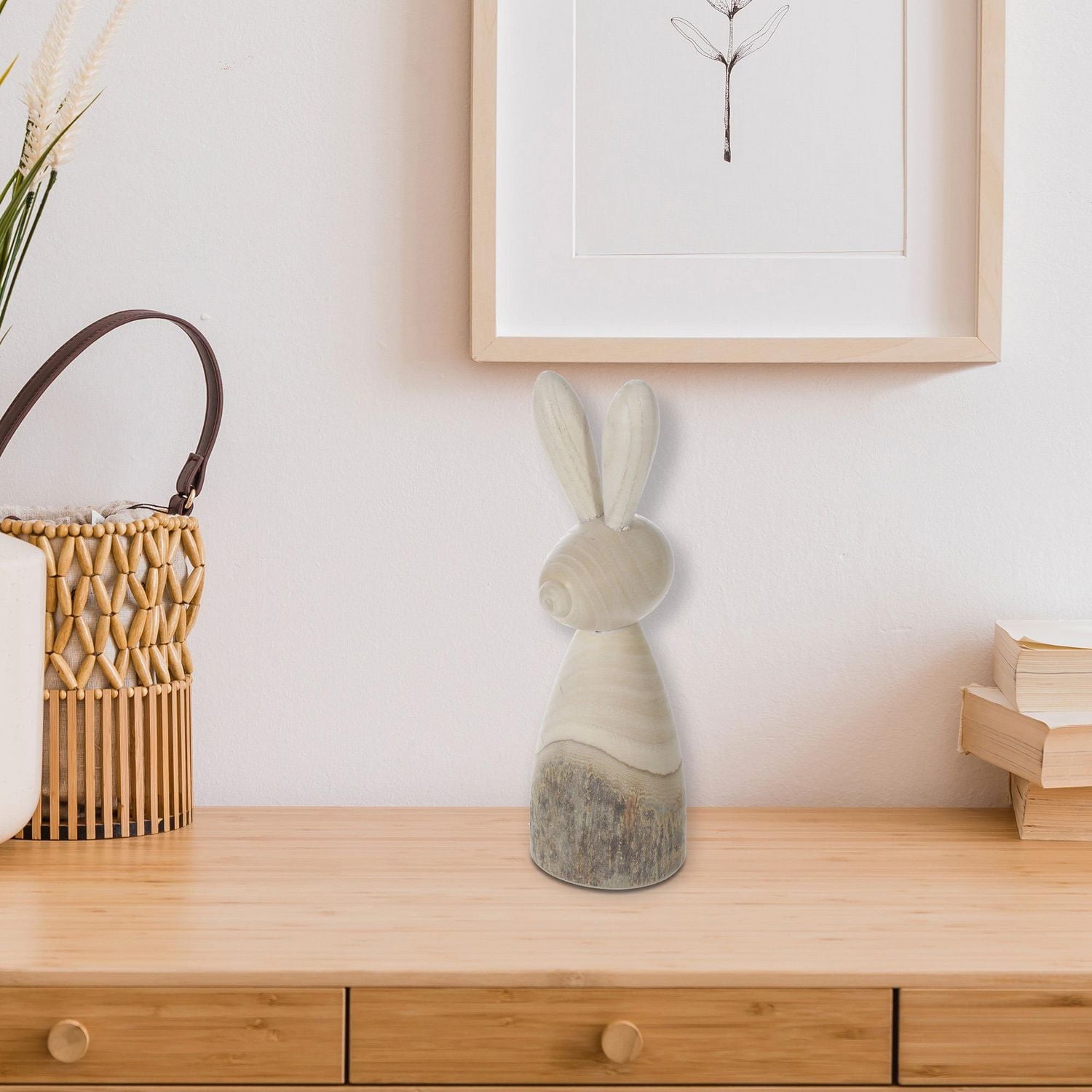 Wooden 2 Tone Bunny Decor Small