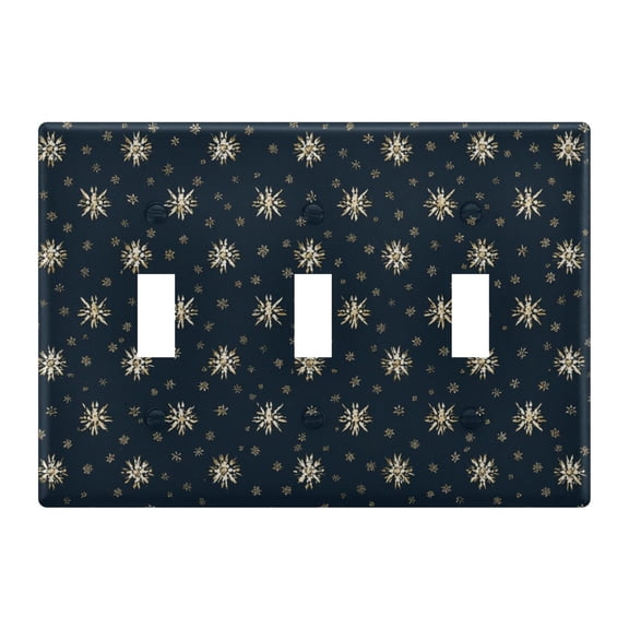 Light Switch Cover Snowflake Gold Plates Faceplate Decorative Switch Plate for Bedroom Home Decor