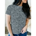 thumbnail image 3 of Aleumdr Plus Size T-Shirts Tops for Women Summer Vintage Polka Dot Print Fashion Basic Tee Gray 5XL, 3 of 7