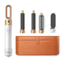 5-in-1 Hot Air Hair Styler Set - Hair Dryer Comb with Air Curling Iron, Volumizing Brush, & Interchangeable Heads for Straightening, Curling, Blowouts at Home (1000W, 3 Heat Settings)