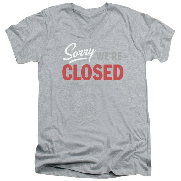 - Sorry We Are Closed - Slim Fit V Neck Shirt - Medium