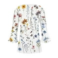 thumbnail image 4 of Mittory Womens Summer Tops 3/4 Sleeve V Neck Floral Print Cotton Tunic Tops Trendy Flowy Tunic Tops, 4 of 5