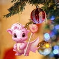 thumbnail image 2 of Zatoumnr Acrylic Flat Pendant Christmas Decorations, Cute Pink Dragon Car Pendant, Set of 1 Christmas Decorations Indoor Outdoor Christmas Gifts for Women Men Family, 2 of 9