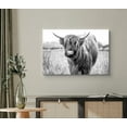 thumbnail image 2 of VELVET Canvas Print Wall Art Black & White Shaggy Ox Portrait Animals Wilderness Photography Realism Rustic Scenic Relax/Calm Multicolor for Living Room, Bedroom, Office 20x16inch Framed, 2 of 5