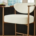 thumbnail image 5 of Spruce & Spring Modern Counter Bar Stool with Woven Strap Arms & Gold Metal Frame Set of 2, Ivory with Gold Frame, 5 of 8
