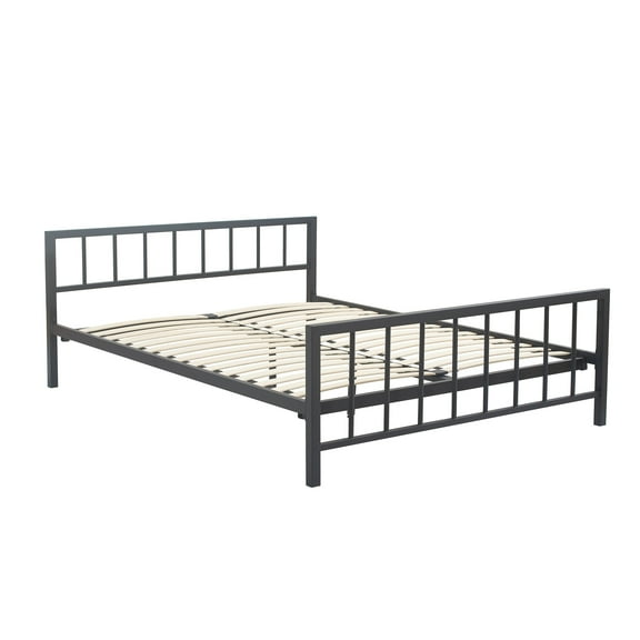 ClickDecor Evans Modern Metal Platform King Bed in Black
