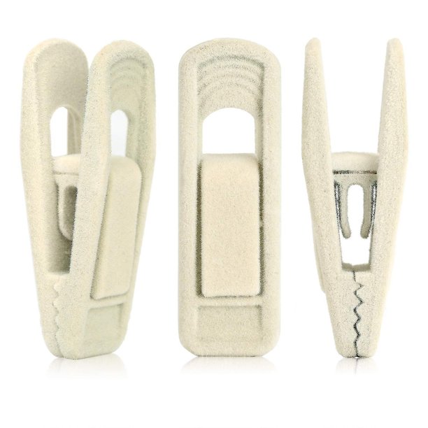 20 piezas de pinzas de terciopelo para perchas, pinzas resistentes con flocado para los dedos, pinzas para perchas de pantalones para perchas finas