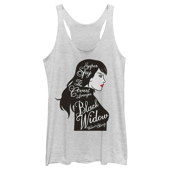 Women's Marvel Black Widow Vintage Portrait Racerback Tank Top White Heather X Small