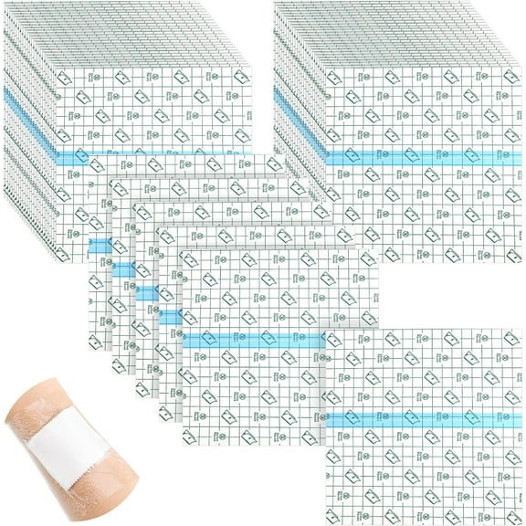 SNYMW 50 Pieces Transparent Clear Adhesive Bandage, Large Waterproof Film Dressing, 8 x 10 Inch