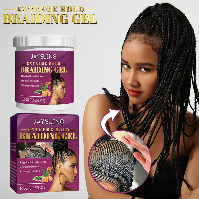 100g Braids Gel Edge Control Hair Braiding Gel Smooth Lasting Long for  Women Men 