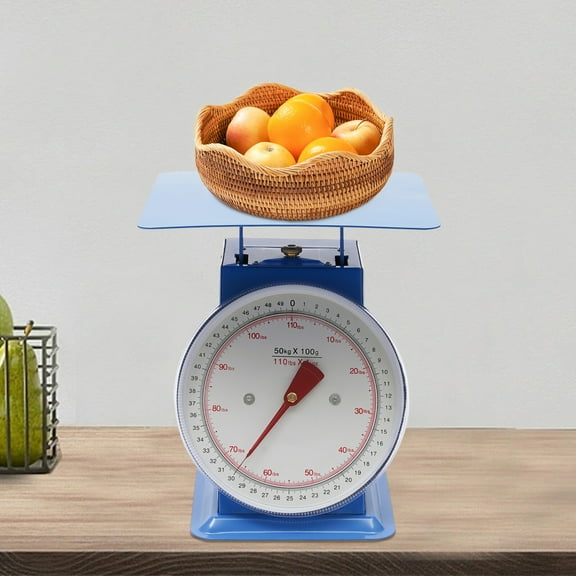 110LBS Heavy Duty Portion-Control Mechanical Dial Scale with Iron Platform, Weighing Scale for Industrial, Food Market