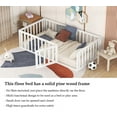 thumbnail image 3 of Bellemave Twin Size Floor Bed with Fence and Door, Wood Montessori Bed Frame, Floor Bed Frame, Slats Not Included (Twin, White), 3 of 11