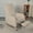 BEIGE-B(+footrest), variant on Nursery Rocking Chair,Modern Upholstered High Back Glider Armchair,Comfy Rocker with retractable footrest and Wood Base, Side Pocket Accent Chair for Living Room/ Bedroom (Teddy)WHITE
