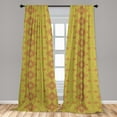 thumbnail image 4 of Ambesonne Ethnic Curtains, Whimsical Ornament Shapes, Pair of 28"x63", Earth Yellow Dark Peach, 4 of 4