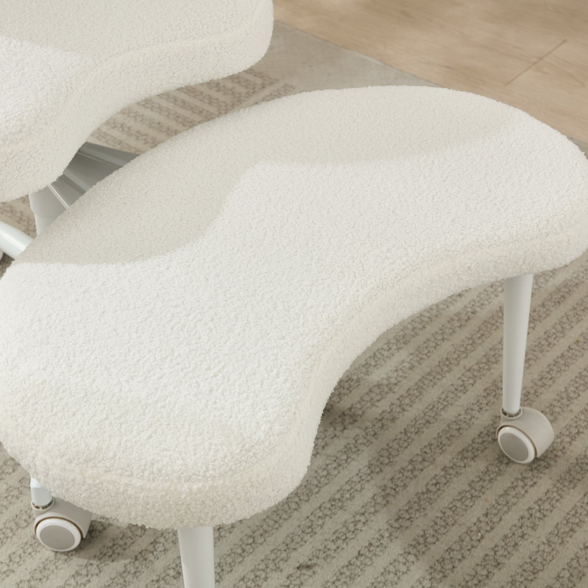 Jopath Cross Legged Office Chair with Wheels, Criss Cross Desk Chair with Lumbar Support and Adjustable Stool for Meditation and ADHD Ivory