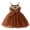 0##Brown216, variant on Kiijoy Girls Western Style Dress Cowgirl Spaghetti Strap Tulle Tutu Dress, Brown