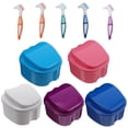 thumbnail image 1 of MIANGASTORE 10Pcs Denture Boxes Cups Denture Personal Oral Care Travel Container, 1 of 7
