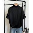 thumbnail image 2 of Women's Button Front Shirt with Collar and Ruffle Sleeves Short Sleeve Top for Summer Office Daily Wear, 2 of 5