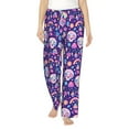 thumbnail image 2 of Lsque Skull mushroom rainbow Print Women's Pajama Pants, Lounge Pant - Comfortable Home Wear,Elastic Waistband, Stylish Design-Medium, 2 of 9