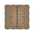 thumbnail image 7 of Patio Floor Tiles Pack of 11 WPC Wood-Plastic Composite Patio Deck Tiles DIY Interlocking Decking Tiles, Quick Deck Floor Tile, Court Tile, Water Resistant Indoor Outdoor -11.8" Oak, 7 of 7