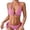 Hot Pink, variant on Women’s Two Piece Bikini Set Triangle Top and Tie Side Bottoms with Mesh Overlay Adjustable Swimwear for Beach Pool Army Green L