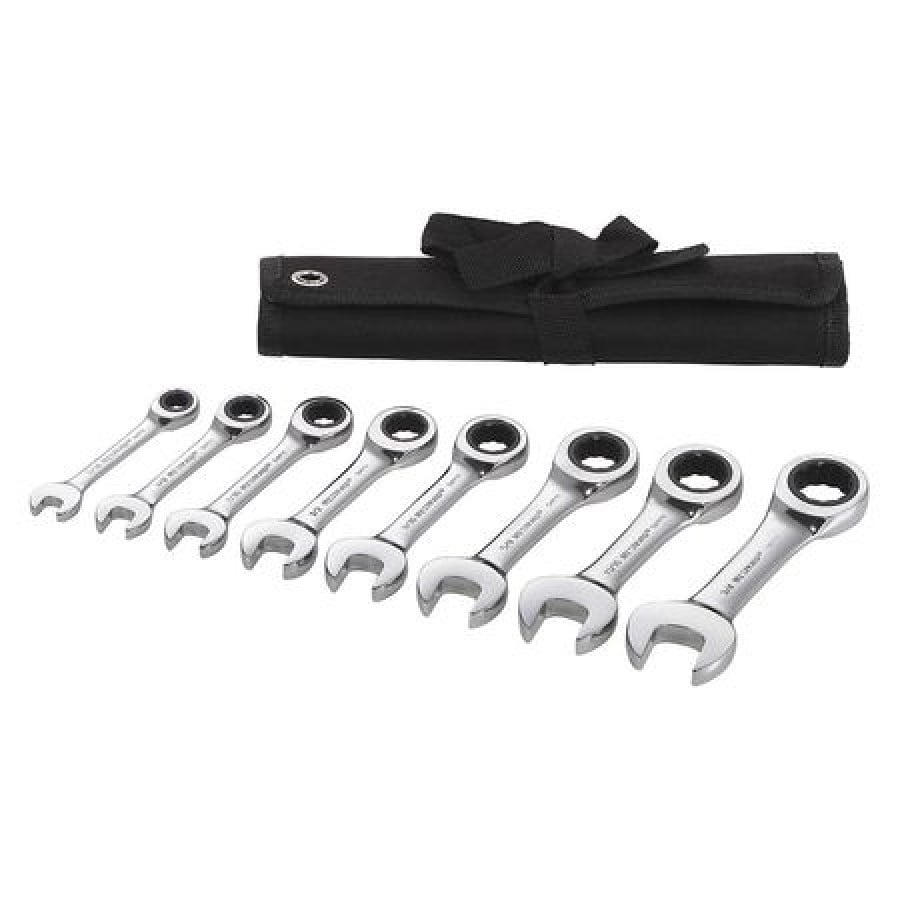 WESTWARD 54DG30 Ratcheting Wrench Set,SAE,8 pcs.