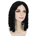 thumbnail image 3 of HPO Adult Women's Black Color Curly Shoulder Length Trendy Starry Curls Wig, 3 of 9