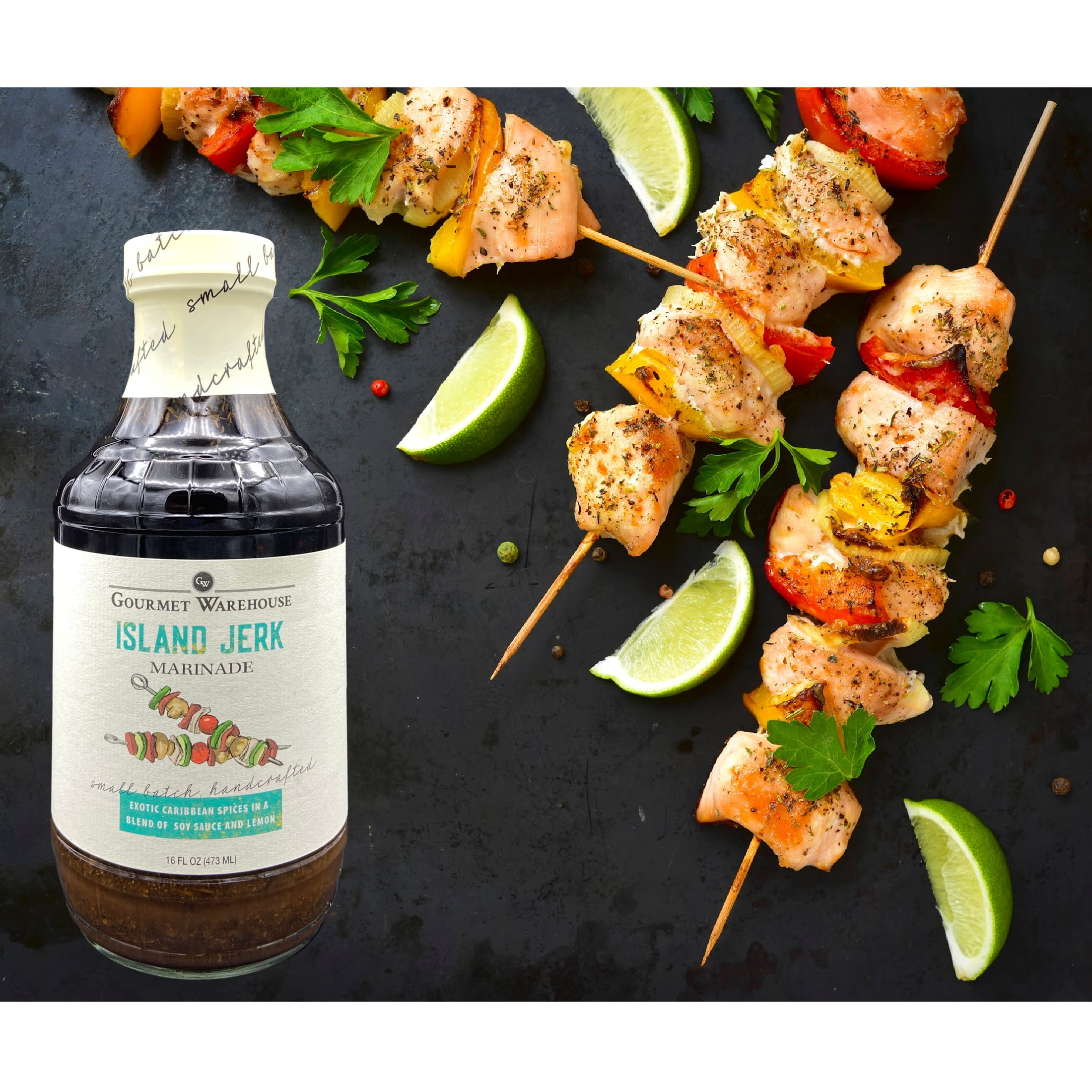 Gourmet Warehouse Island Jerk Marinade, 16 Fl ozs, 2 Pack - No MSG, No HFCS