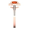 thumbnail image 3 of Halo Engagement Ring for Women - 1.86ct Simulated Red Diamond in 14K Rose Gold Promise Ring, 3 of 6