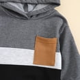 thumbnail image 5 of Xudanell Baby Boy Clothes 6 9 12 18 24 Months 2T 3T Long Sleeve Patchwork Colour Hooded T Shirt Pullover Tops Pants Outfits Suit, 5 of 6